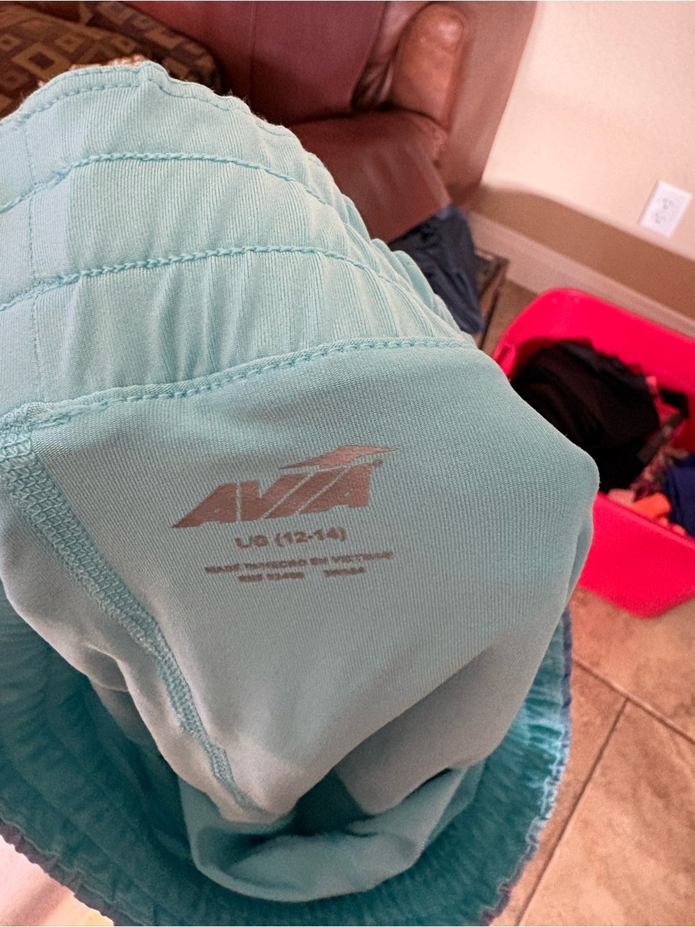 Avia Multicolor Pastel Gradient Athletic Shorts with Teal Trim - Picture 2 of 5